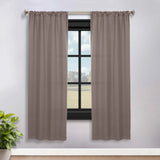 Solid Room Darkening Rod Pocket Blackout Curtain Panels, Set of 2