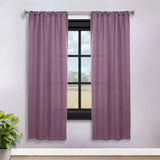 Solid Room Darkening Rod Pocket Blackout Curtain Panels, Set of 2