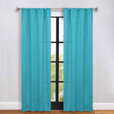 Solid Room Darkening Rod Pocket Blackout Curtain Panels, Set of 2