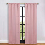 Solid Room Darkening Rod Pocket Blackout Curtain Panels, Set of 2