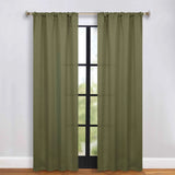 Solid Room Darkening Rod Pocket Blackout Curtain Panels, Set of 2