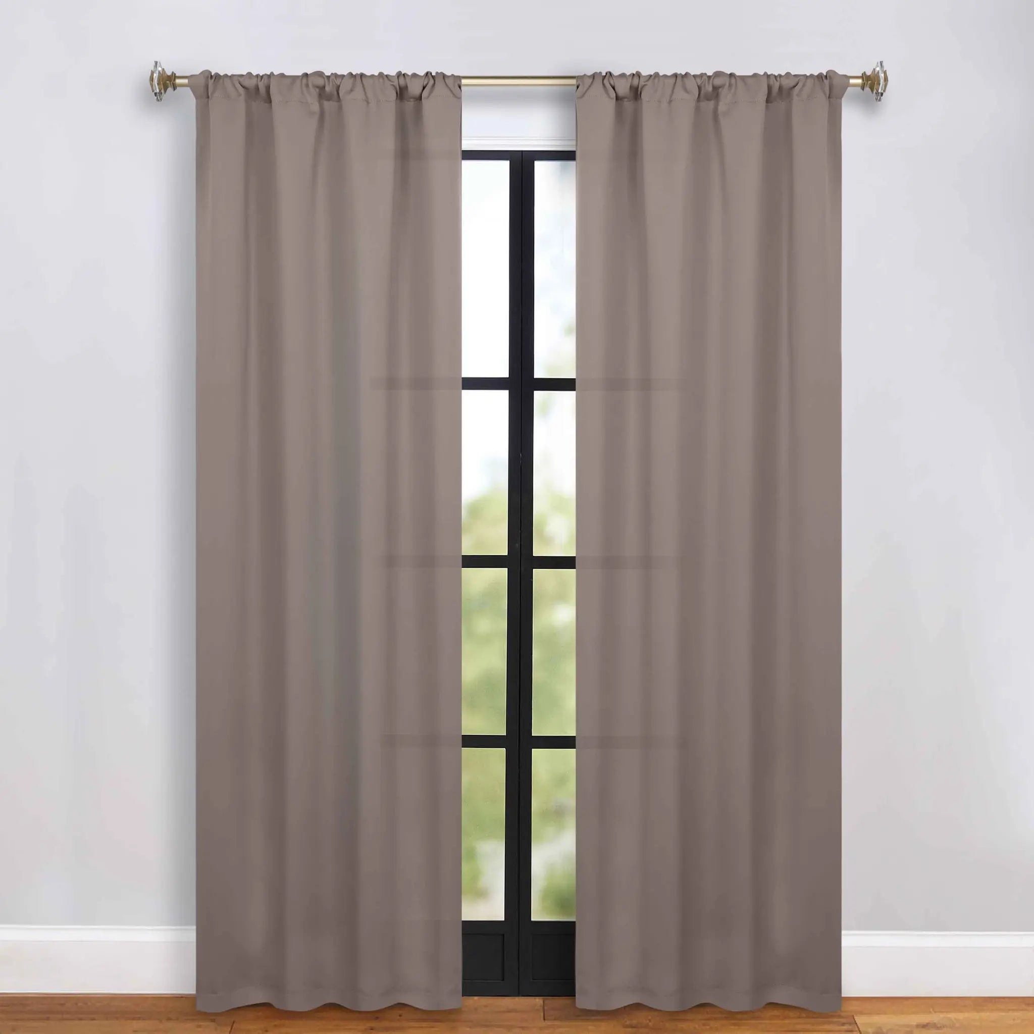 Solid Room Darkening Rod Pocket Blackout Curtain Panels, Set of 2