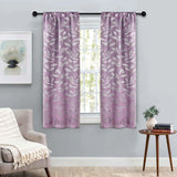 Leaves Room Darkening Washable Blackout Curtain Panels, Set of 2