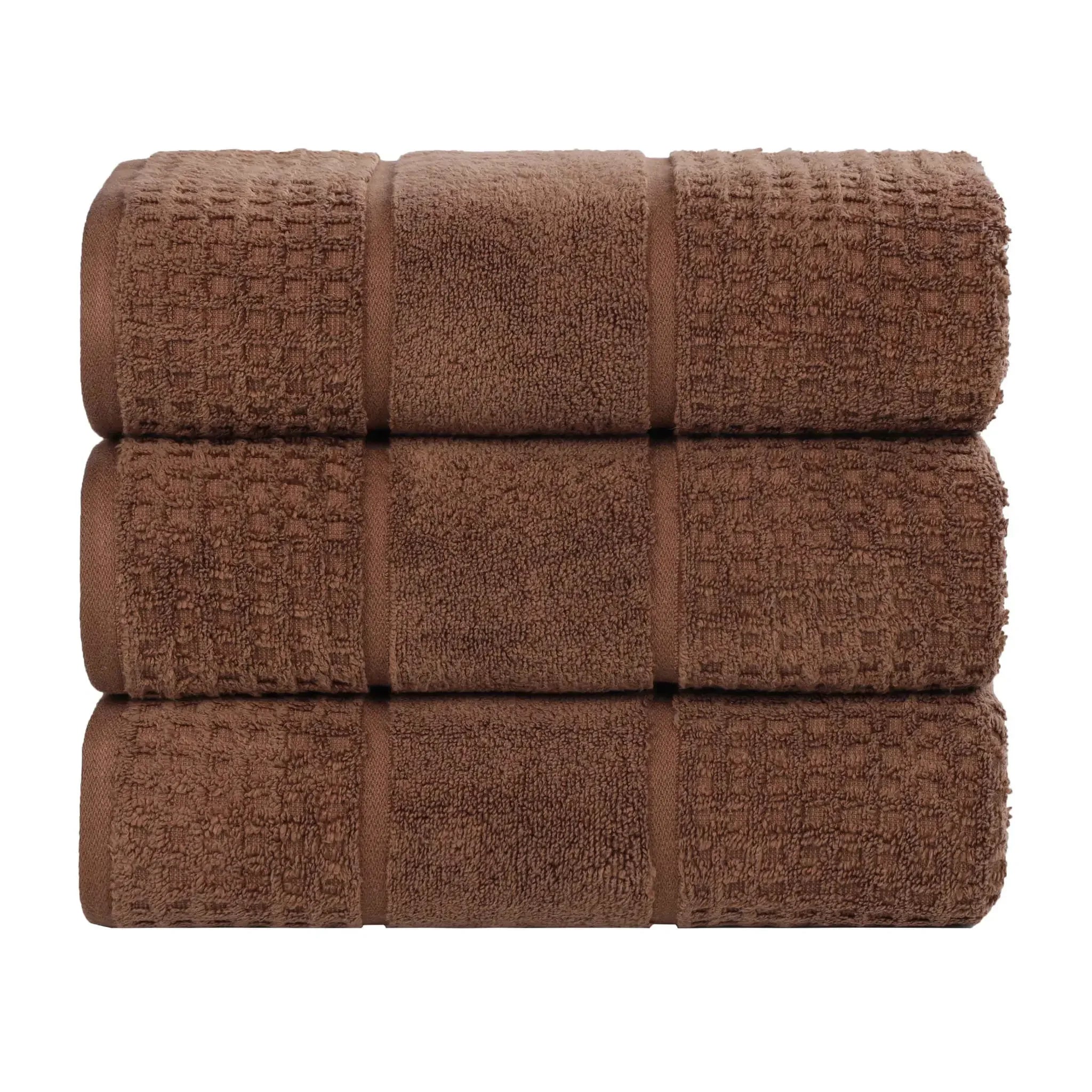 Napa Zero-Twist Cotton Waffle Towel Set 3 Piece - Bath Towel by Superior Brand