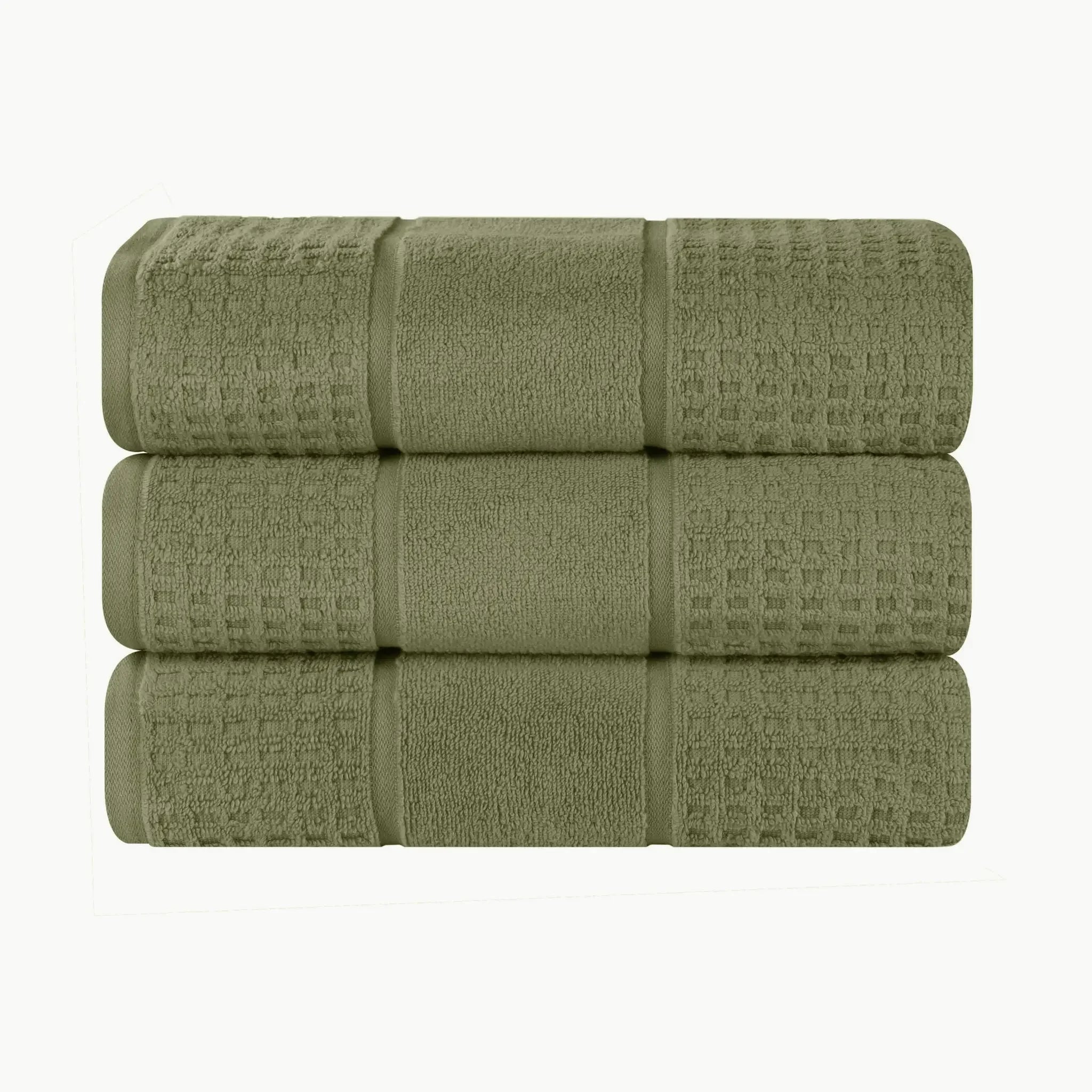 Napa Zero-Twist Cotton Waffle Towel Set 3 Piece - Bath Towel by Superior Brand