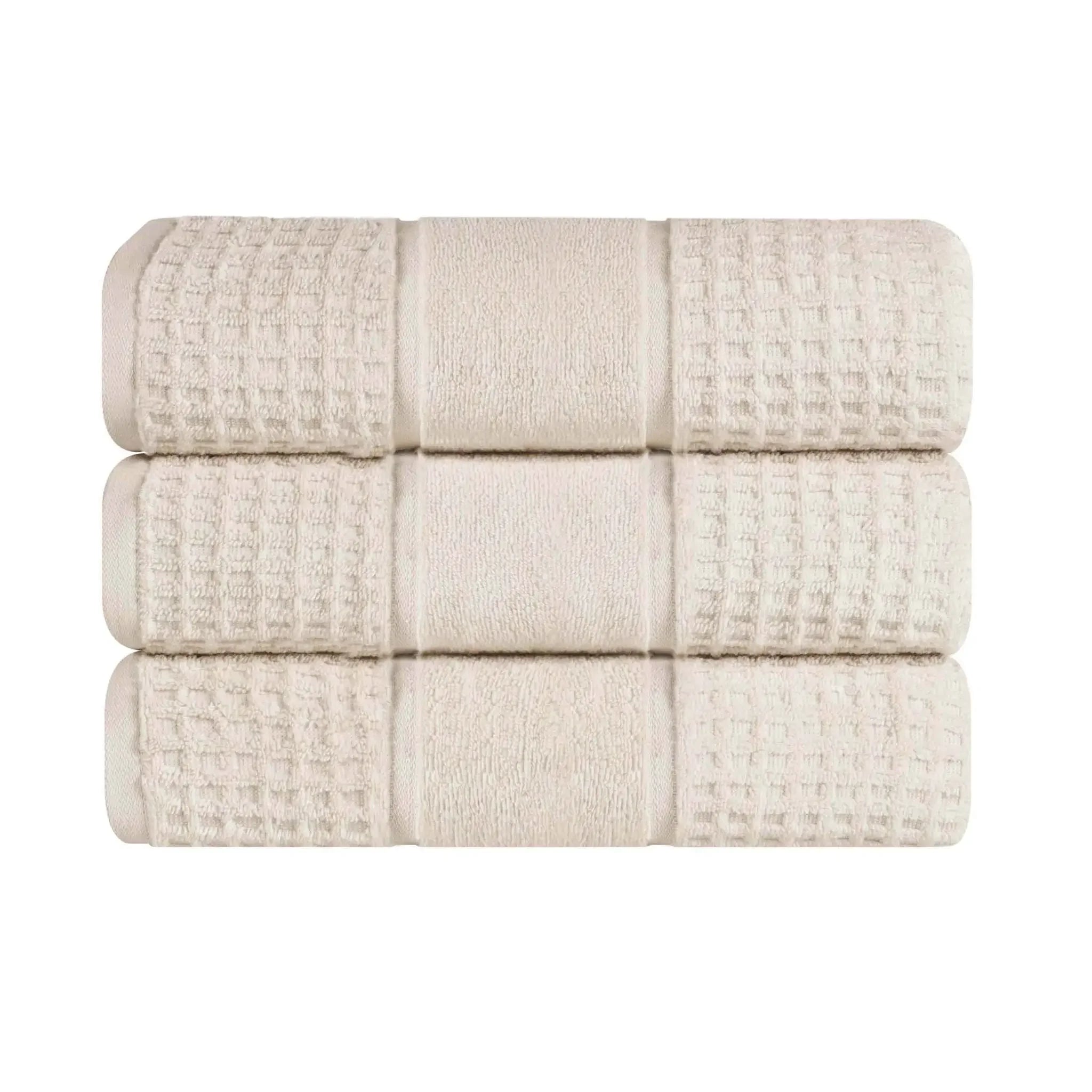 Napa Zero-Twist Cotton Waffle Towel Set 3 Piece - Bath Towel by Superior Brand