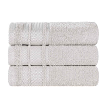 Zero Twist Cotton Dobby Border Plush Absorbent Bath Towel - Platinum