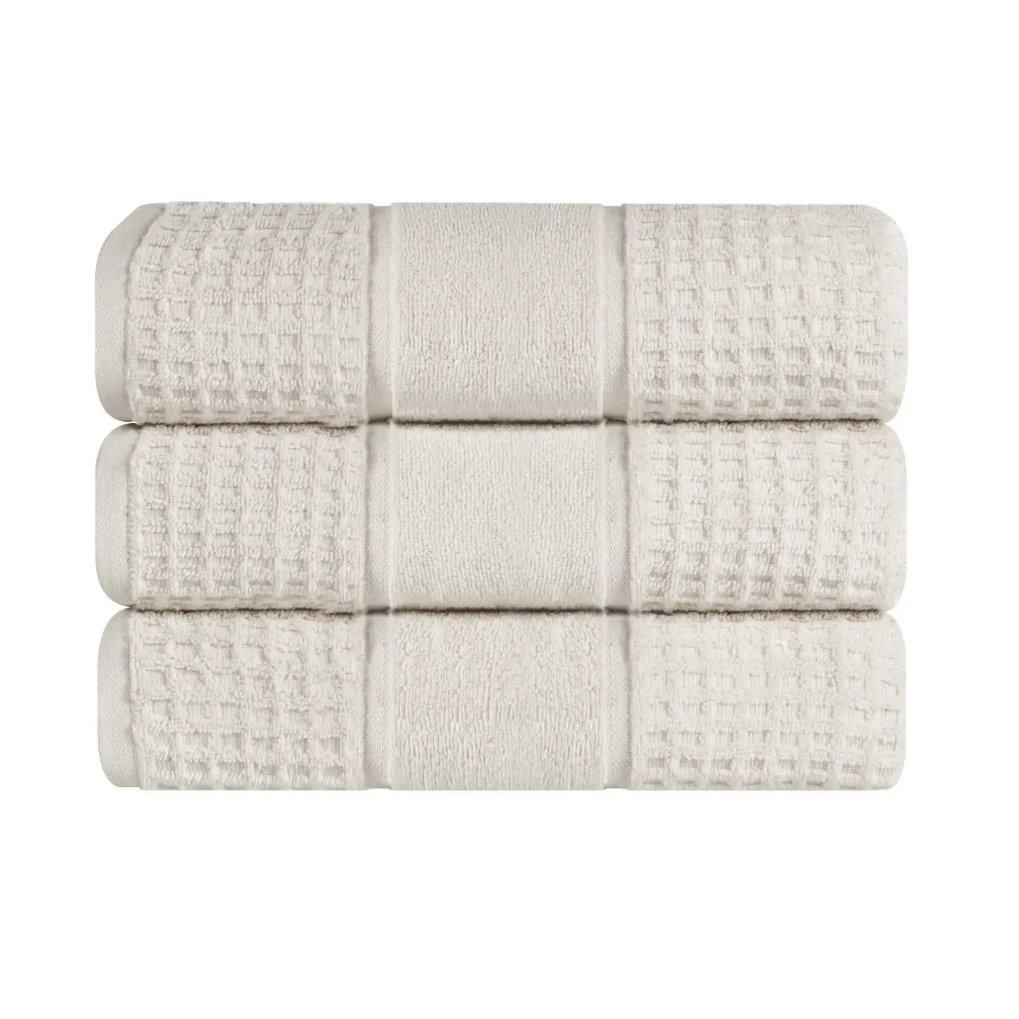 Napa Zero-Twist Cotton Waffle Towel Set 3 Piece - Bath Towel by Superior Brand
