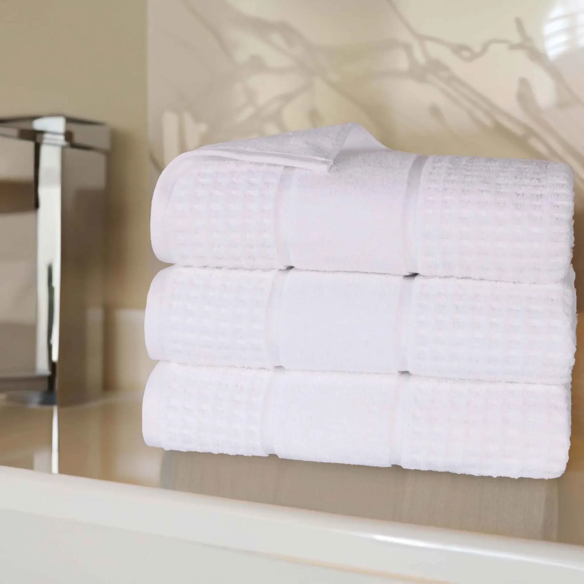 Napa Zero-Twist Cotton Waffle Towel Set 3 Piece - Bath Towel by Superior Brand