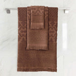 Rolla Cotton Geometric Jacquard Plush Soft Absorbent 3 Piece Towel Set - Towel Set by Superior Brand
