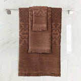 Rolla Cotton Geometric Jacquard Plush Soft Absorbent 3 Piece Towel Set - Towel Set by Superior Brand
