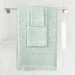 Rolla Cotton Geometric Jacquard Plush Soft Absorbent 3 Piece Towel Set - Towel Set by Superior Brand