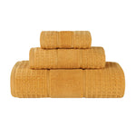 Napa Zero Twist Cotton Solid Waffle Honeycomb 3 Piece Towel Set - Towel Set by Superior Brand