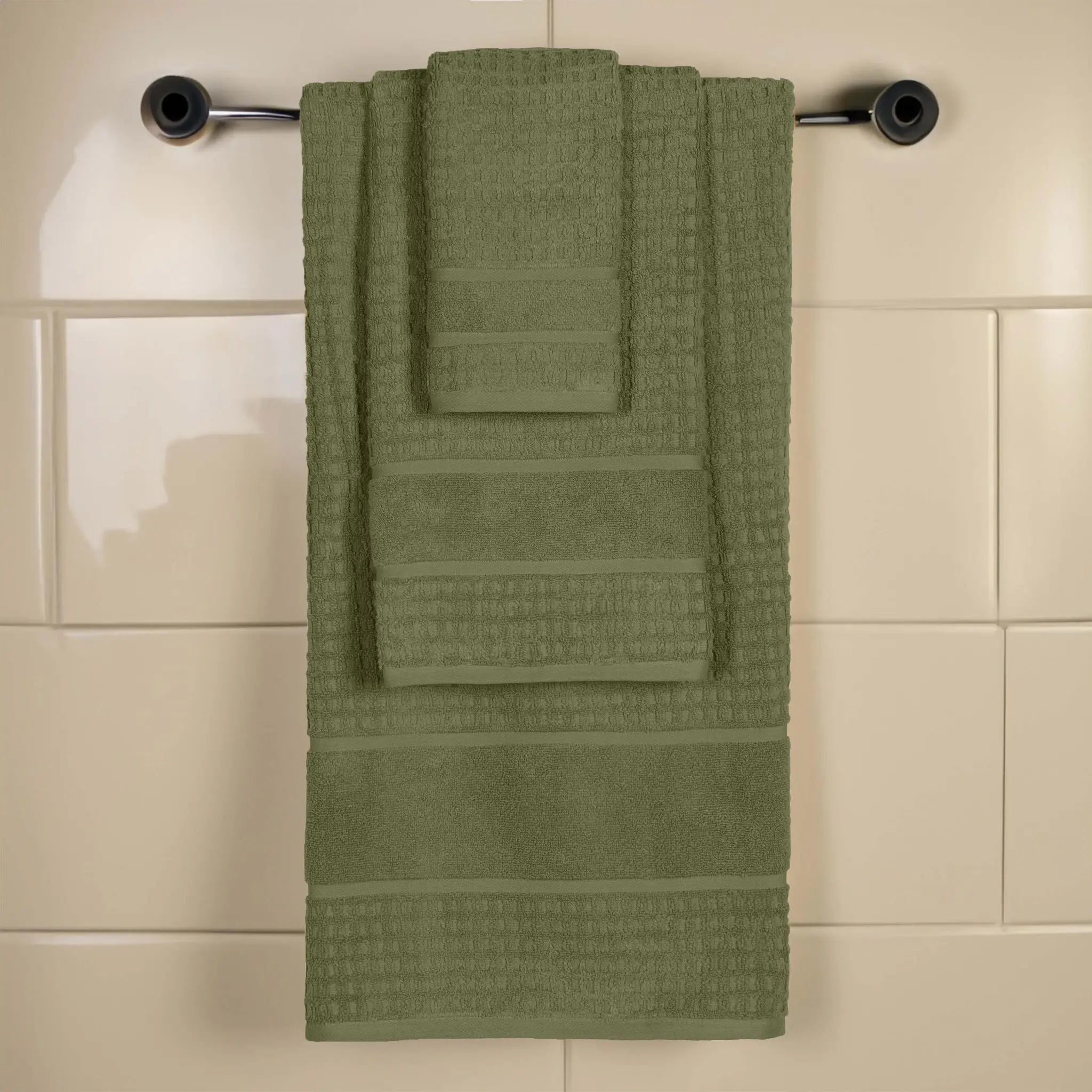 Napa Zero Twist Cotton Solid Waffle Honeycomb 3 Piece Towel Set - Towel Set by Superior Brand