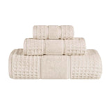 Napa Zero Twist Cotton Solid Waffle Honeycomb 3 Piece Towel Set - Towel Set by Superior Brand