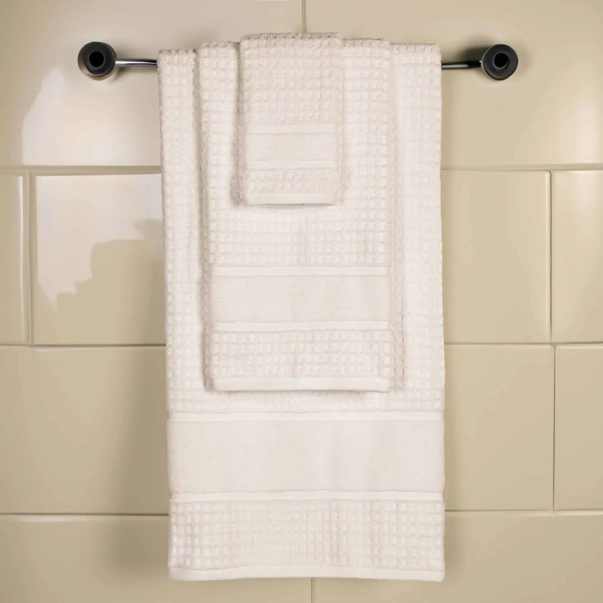 Napa Zero Twist Cotton Solid Waffle Honeycomb 3 Piece Towel Set - Towel Set by Superior Brand
