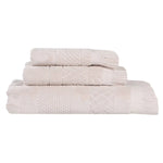 Rolla Cotton Geometric Jacquard Plush Soft Absorbent 3 Piece Towel Set - Towel Set by Superior Brand
