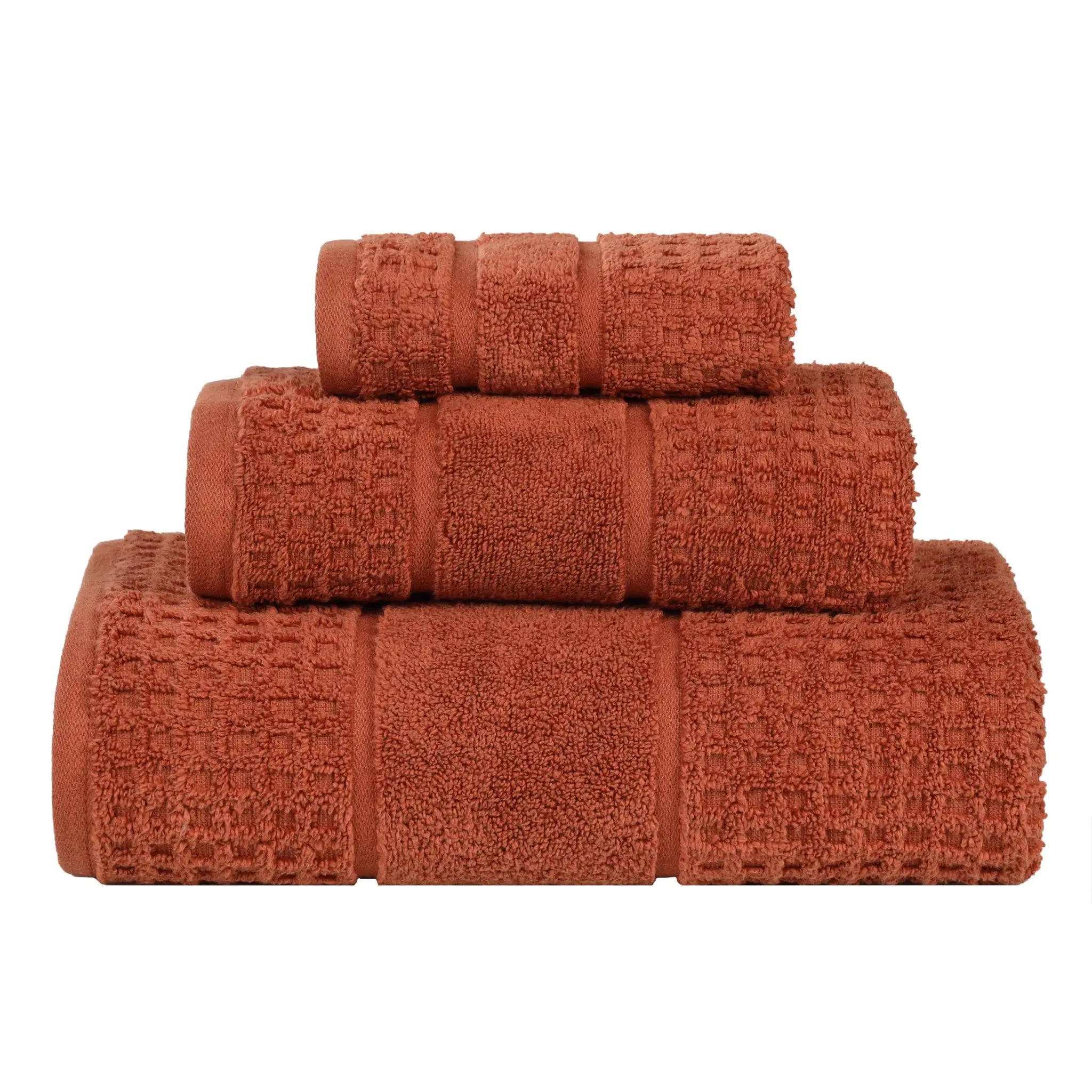 Napa Zero Twist Cotton Solid Waffle Honeycomb 3 Piece Towel Set - Towel Set by Superior Brand