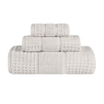 Napa Zero Twist Cotton Solid Waffle Honeycomb 3 Piece Towel Set - Towel Set by Superior Brand