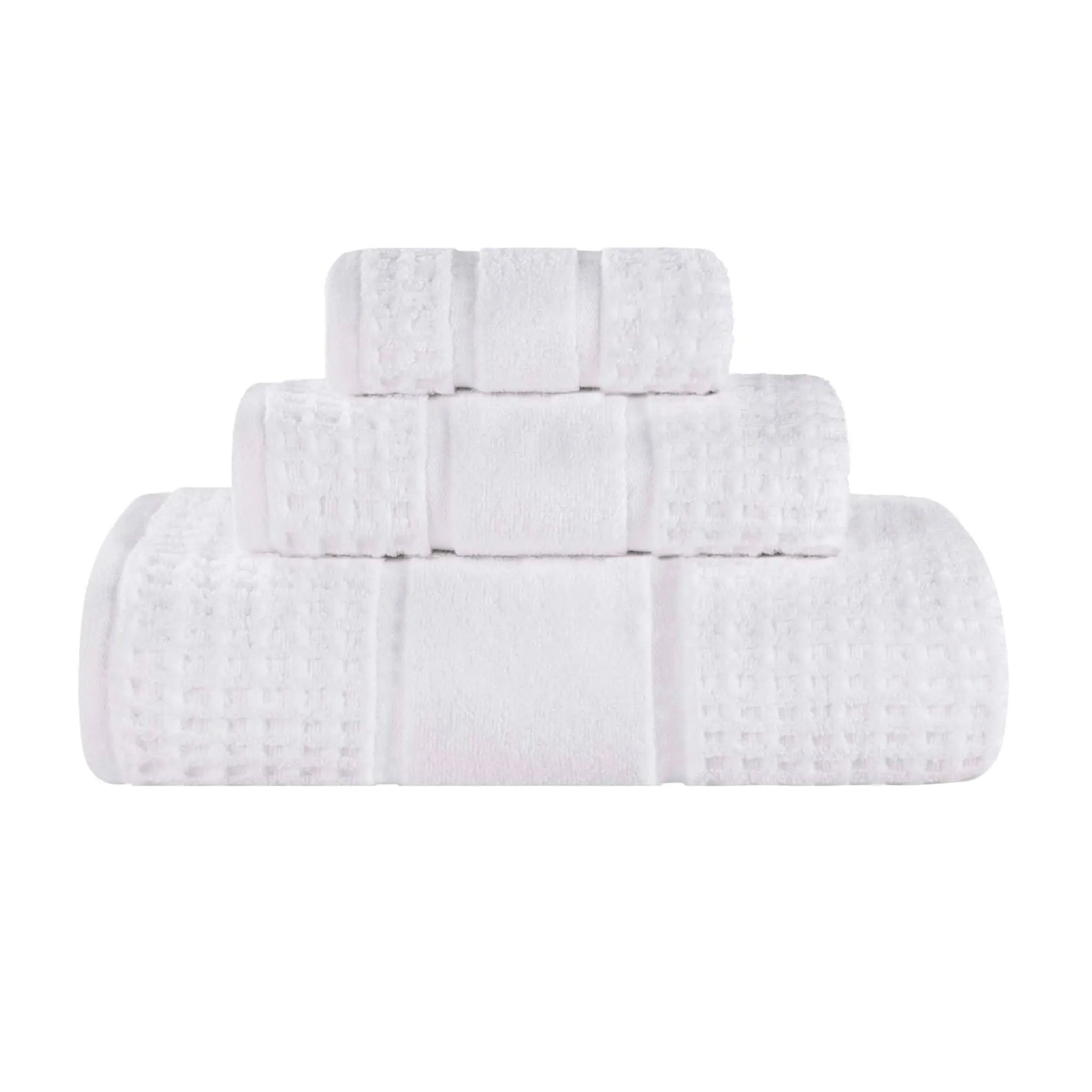 Napa Zero Twist Cotton Solid Waffle Honeycomb 3 Piece Towel Set - Towel Set by Superior Brand