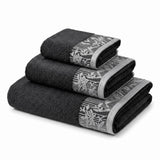 Wisteria Floral Jacquard 3-Piece Cotton Towel Set – Medium Weight Bathroom Towels