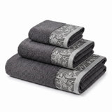 Wisteria Floral Jacquard 3-Piece Cotton Towel Set – Medium Weight Bathroom Towels