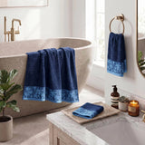Wisteria Floral Jacquard 3-Piece Cotton Towel Set – Medium Weight Bathroom Towels