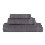 Rolla Cotton Geometric Jacquard Plush Soft Absorbent 3 Piece Towel Set - Towel Set by Superior Brand