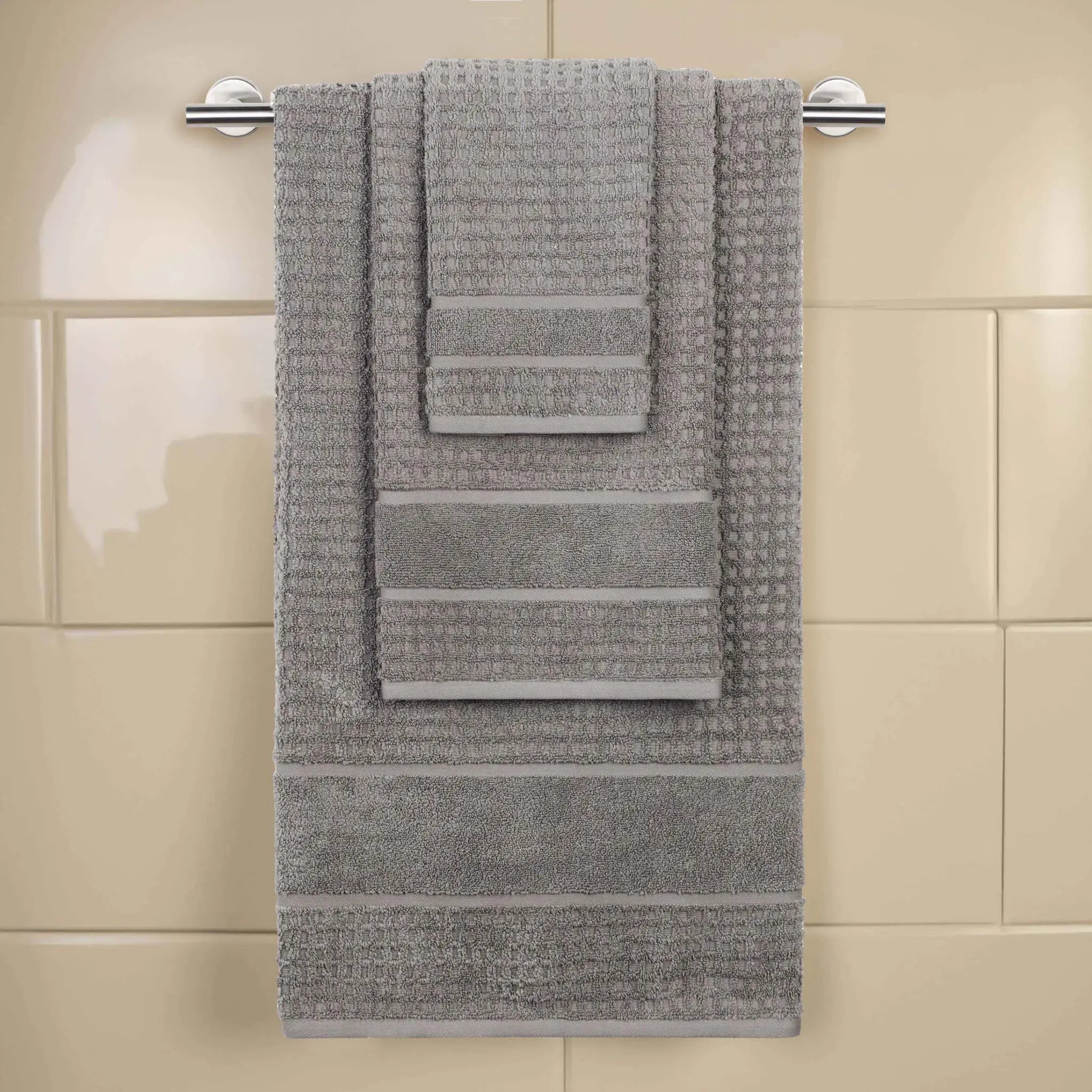Napa Zero Twist Cotton Solid Waffle Honeycomb 3 Piece Towel Set - Towel Set by Superior Brand