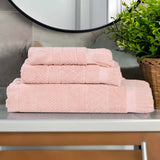 Rolla Cotton Geometric Jacquard Plush Soft Absorbent 3 Piece Towel Set - Towel Set by Superior Brand