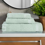 Rolla Cotton Geometric Jacquard Plush Soft Absorbent 3 Piece Towel Set - Towel Set by Superior Brand