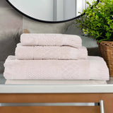 Rolla Cotton Geometric Jacquard Plush Soft Absorbent 3 Piece Towel Set - Towel Set by Superior Brand