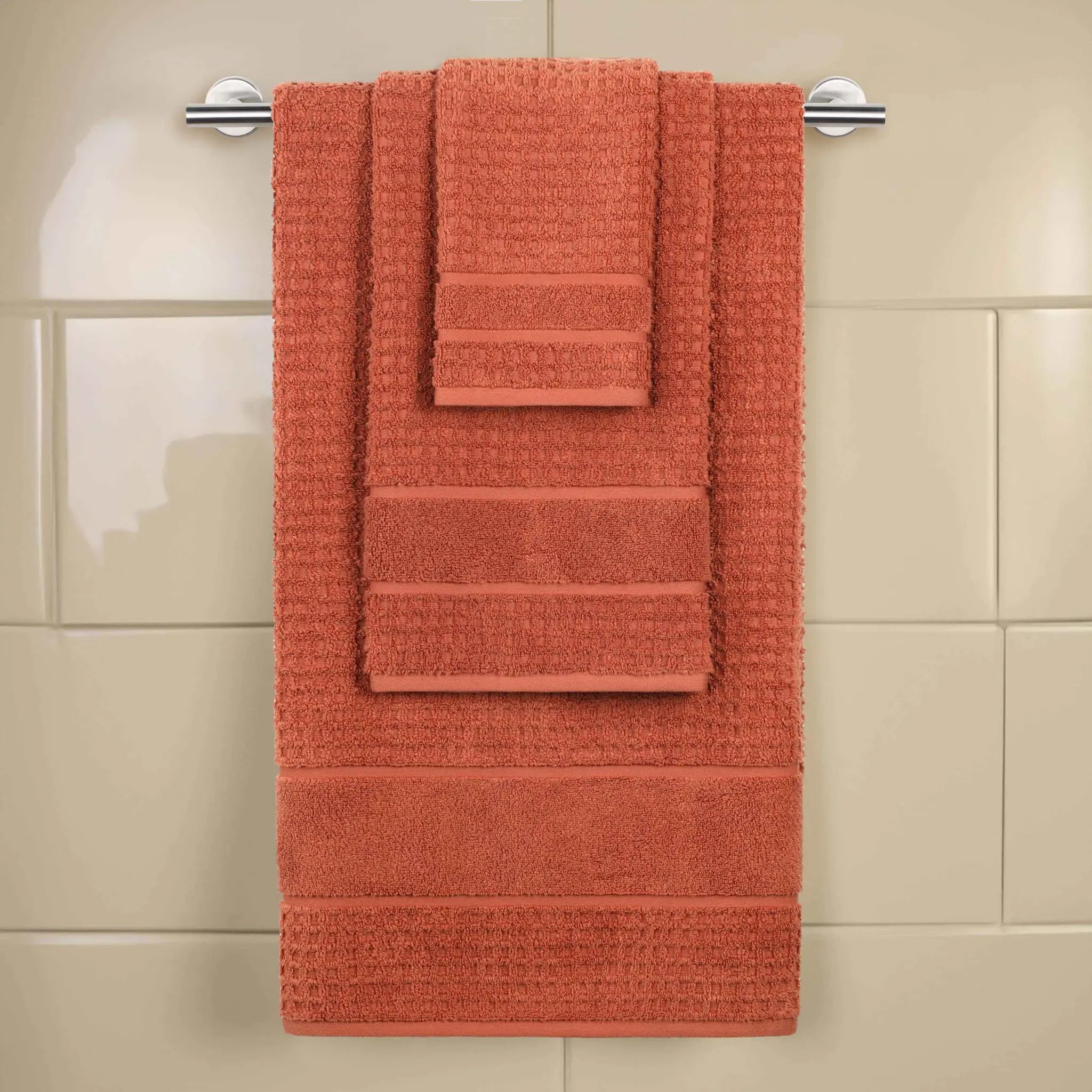 Napa Zero Twist Cotton Solid Waffle Honeycomb 3 Piece Towel Set - Towel Set by Superior Brand
