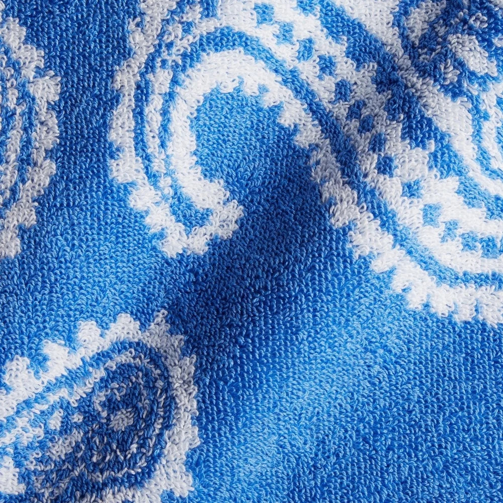 Egyptian Cotton 2 Piece Paisley Bath Towel Set - Blue
