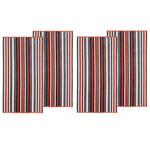 4 Piece Cotton Rope Textured Striped Oversized Beach Towel Set - Beach Towel by Superior