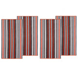 4 Piece Cotton Rope Textured Striped Oversized Beach Towel Set - Beach Towel by Superior