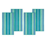 4 Piece Cotton Rope Textured Striped Oversized Beach Towel Set - Beach Towel by Superior