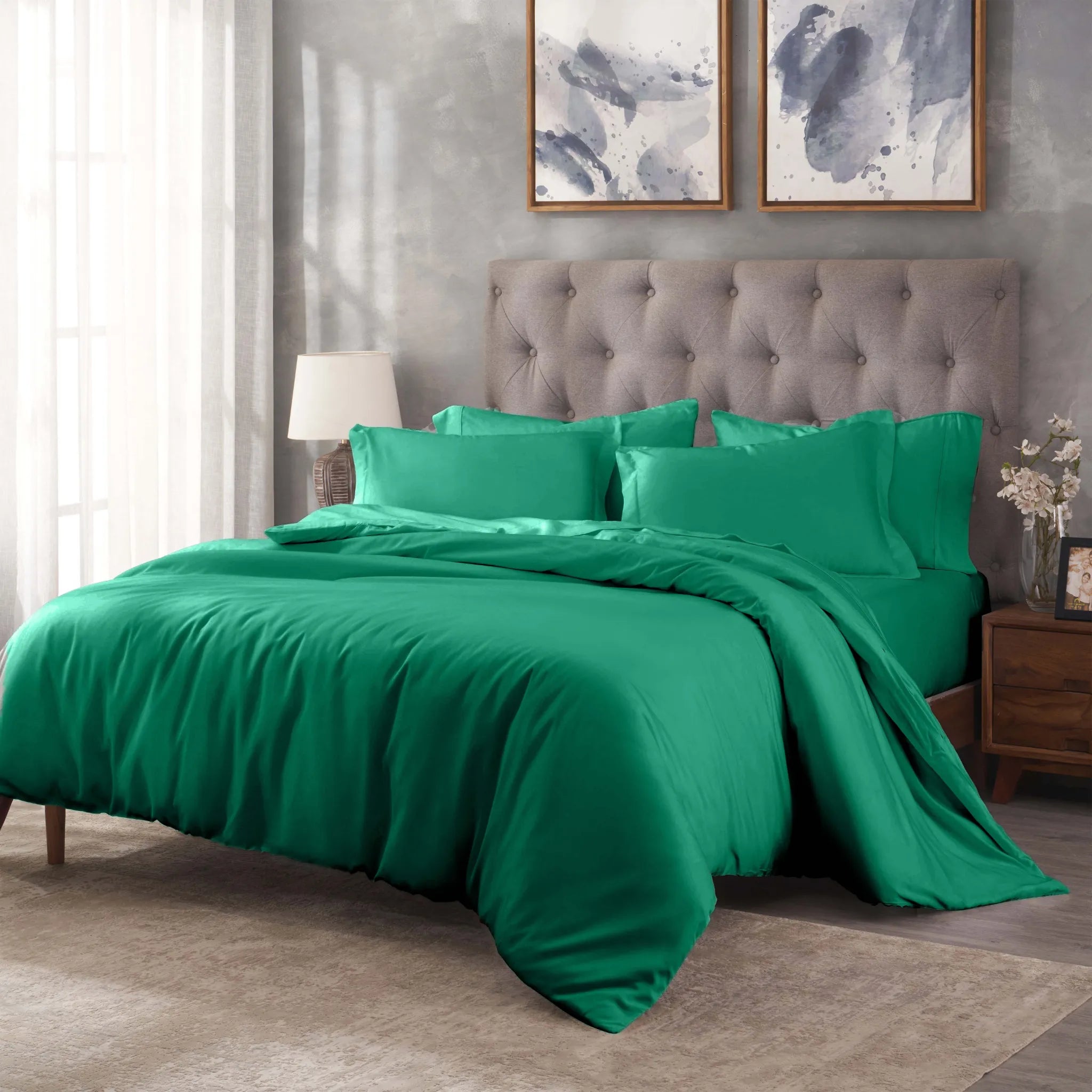 Egyptian Cotton 400 Thread Count Solid Luxury Duvet Cover Set - Egyptian Cotton Duvet Cover Set by Superior Brand