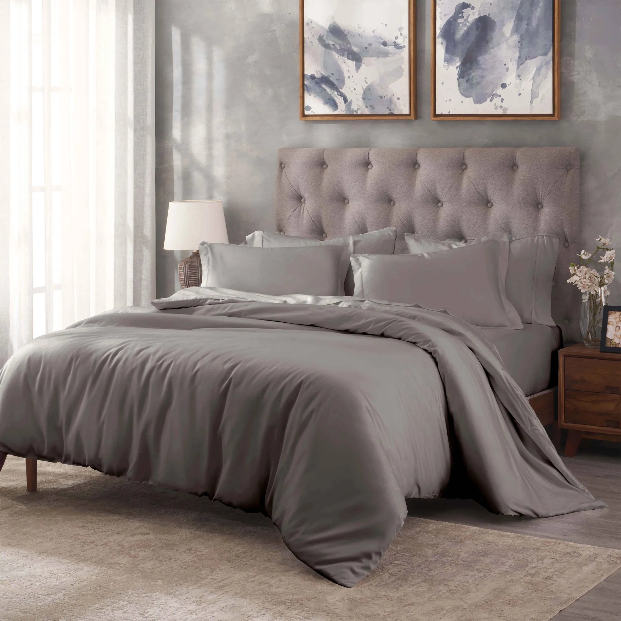 Egyptian Cotton 400 Thread Count Solid Luxury Duvet Cover Set - Egyptian Cotton Duvet Cover Set by Superior Brand