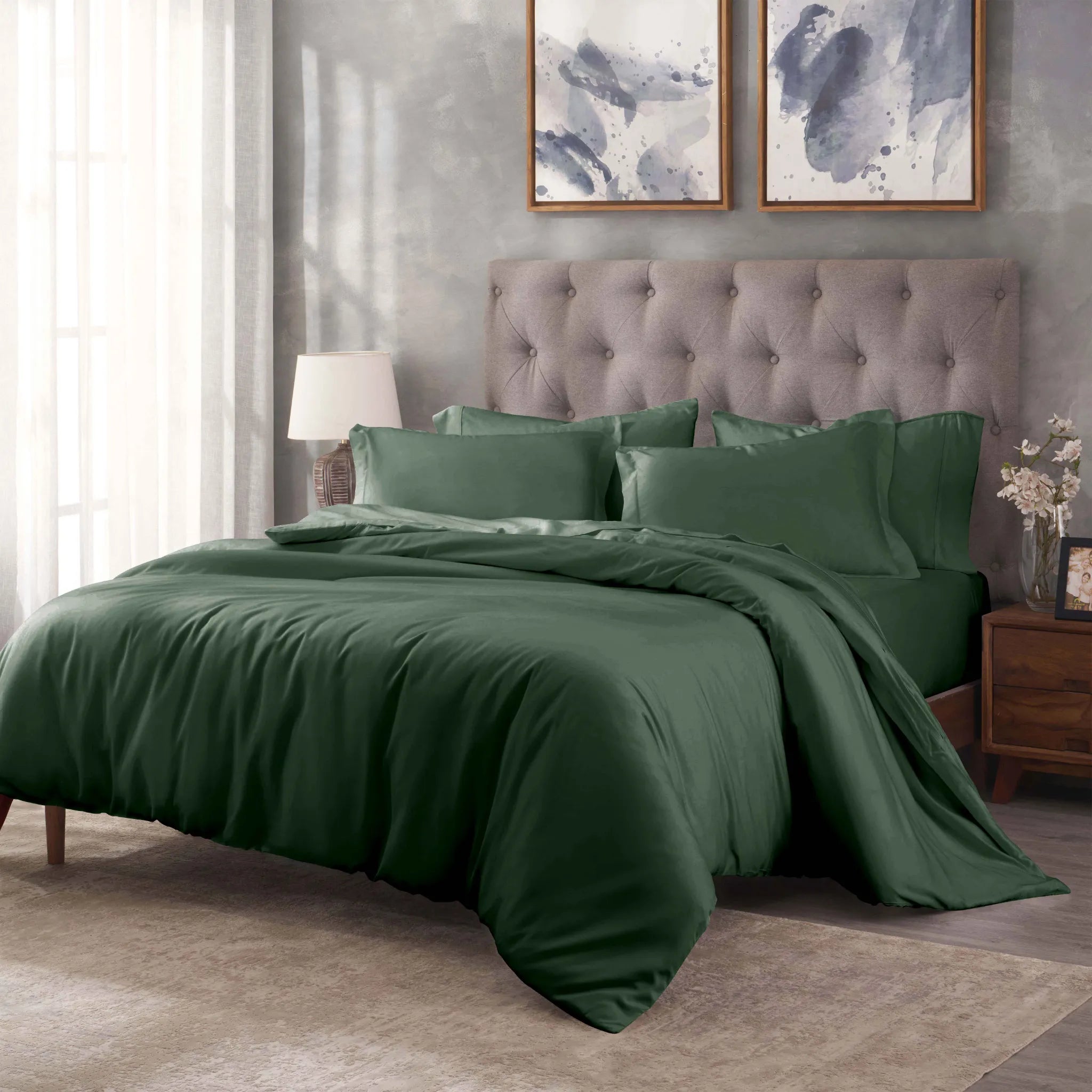 Egyptian Cotton 400 Thread Count Solid Luxury Duvet Cover Set - Egyptian Cotton Duvet Cover Set by Superior Brand