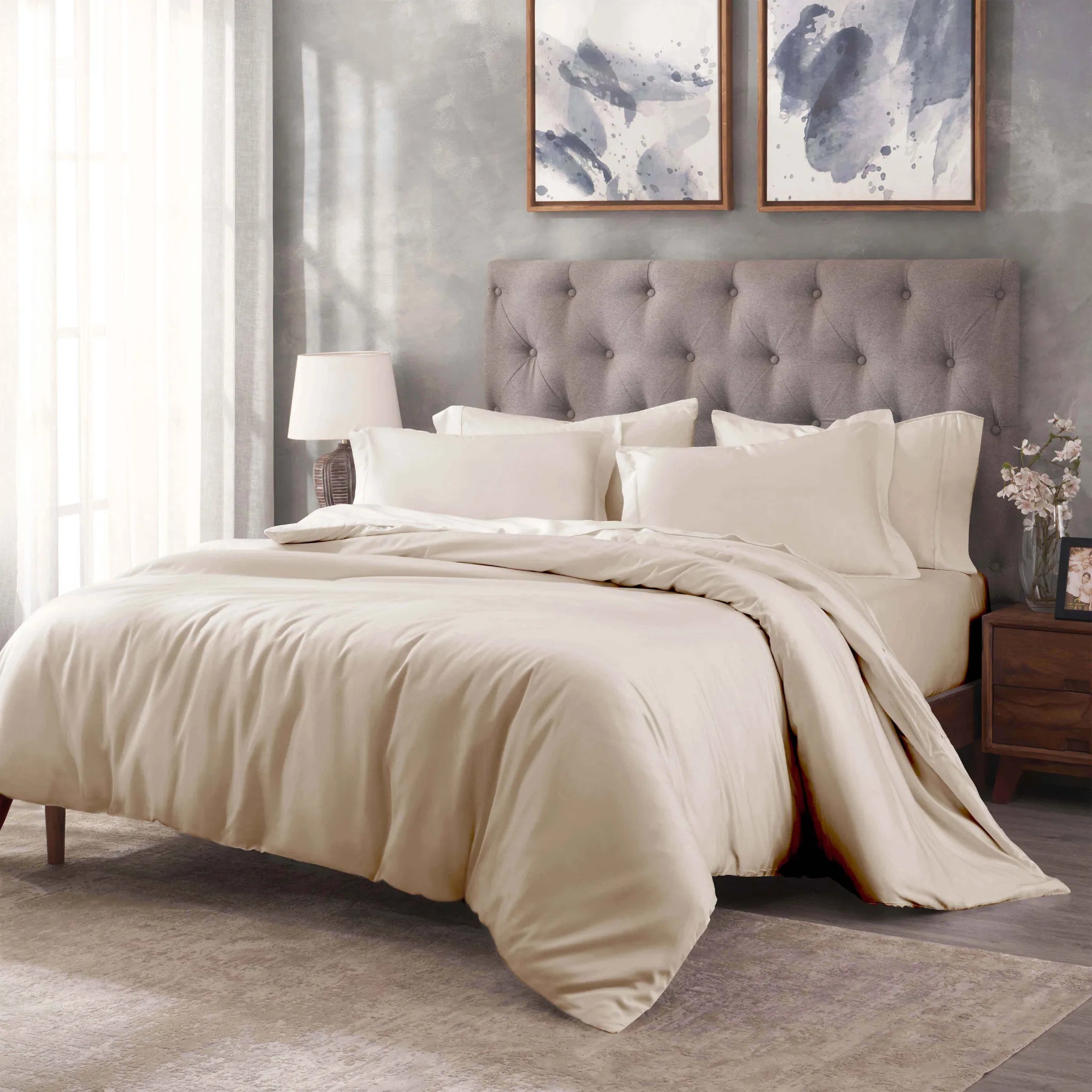 Egyptian Cotton 400 Thread Count Solid Luxury Duvet Cover Set - Egyptian Cotton Duvet Cover Set by Superior Brand