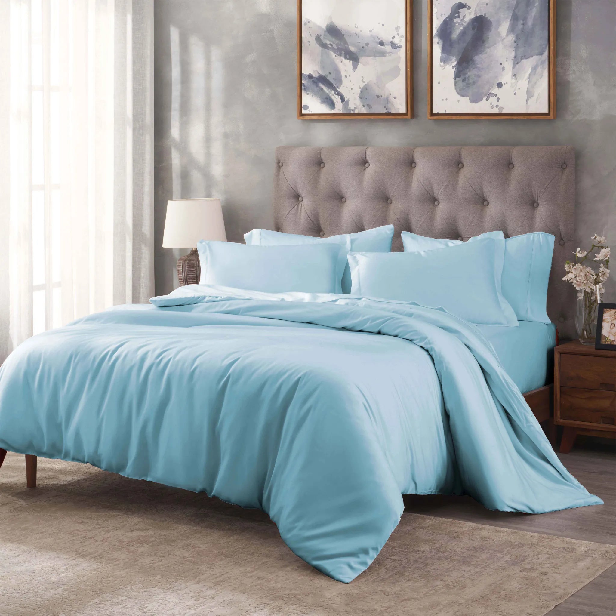 Egyptian Cotton 400 Thread Count Solid Luxury Duvet Cover Set - Egyptian Cotton Duvet Cover Set by Superior Brand