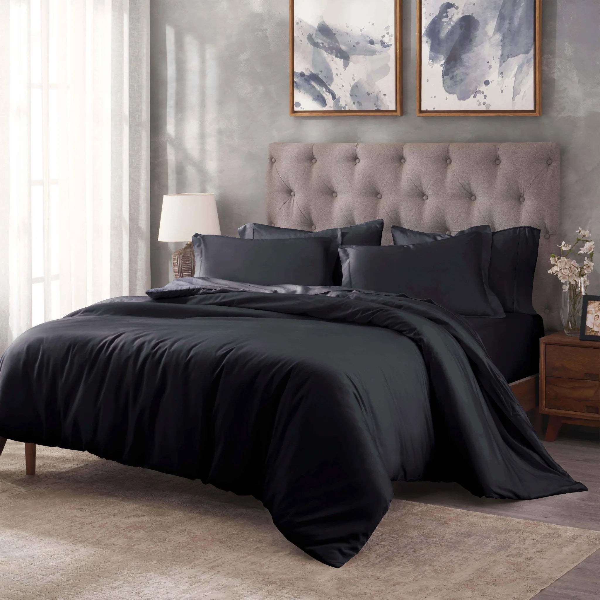 Egyptian Cotton 400 Thread Count Solid Luxury Duvet Cover Set - Egyptian Cotton Duvet Cover Set by Superior Brand