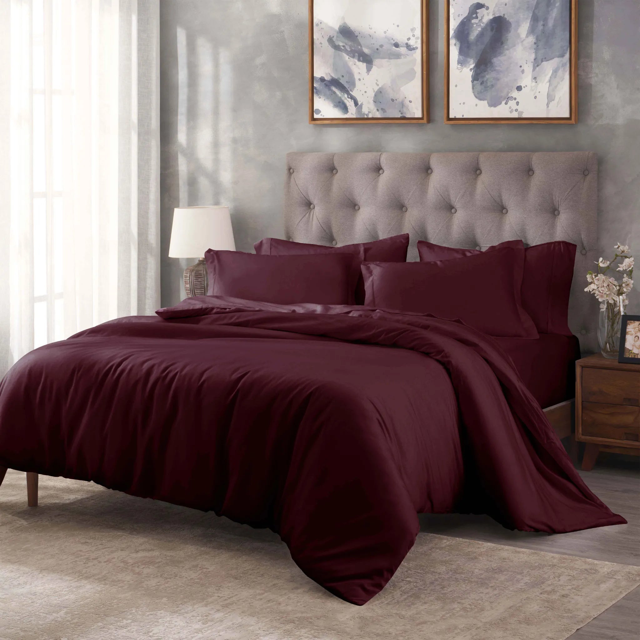 Egyptian Cotton 400 Thread Count Solid Luxury Duvet Cover Set - Egyptian Cotton Duvet Cover Set by Superior Brand