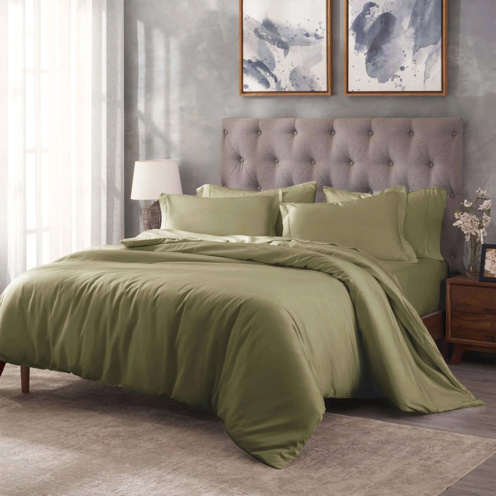 Egyptian Cotton 400 Thread Count Solid Luxury Duvet Cover Set - Egyptian Cotton Duvet Cover Set by Superior Brand