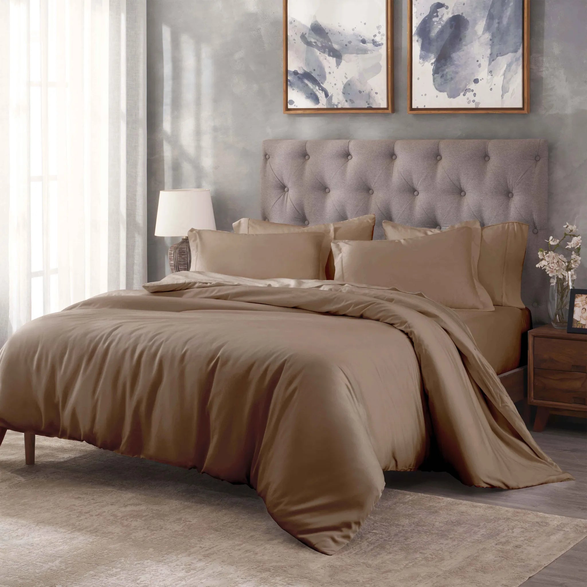 Egyptian Cotton 400 Thread Count Solid Luxury Duvet Cover Set - Egyptian Cotton Duvet Cover Set by Superior Brand