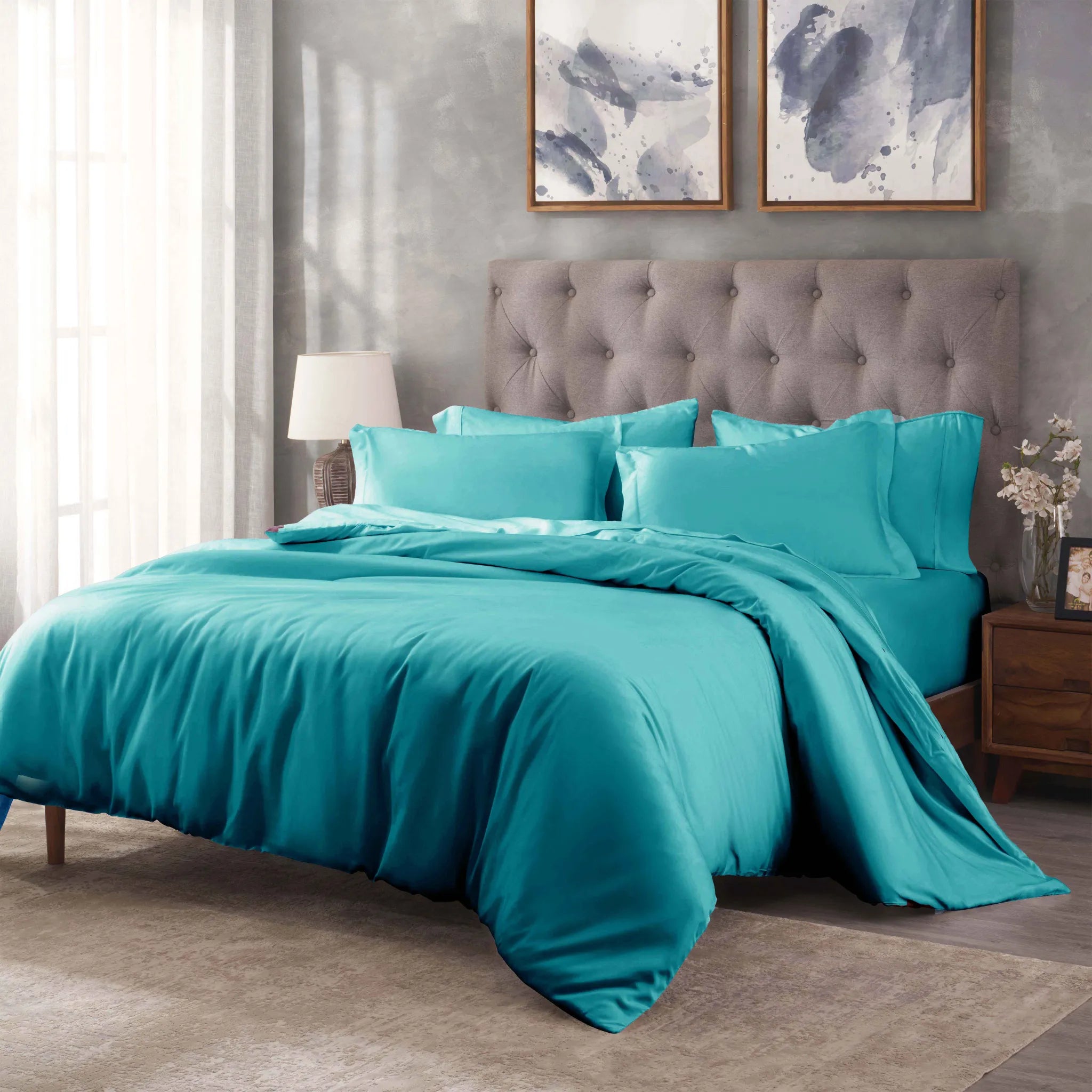 Egyptian Cotton 400 Thread Count Solid Luxury Duvet Cover Set - Egyptian Cotton Duvet Cover Set by Superior Brand
