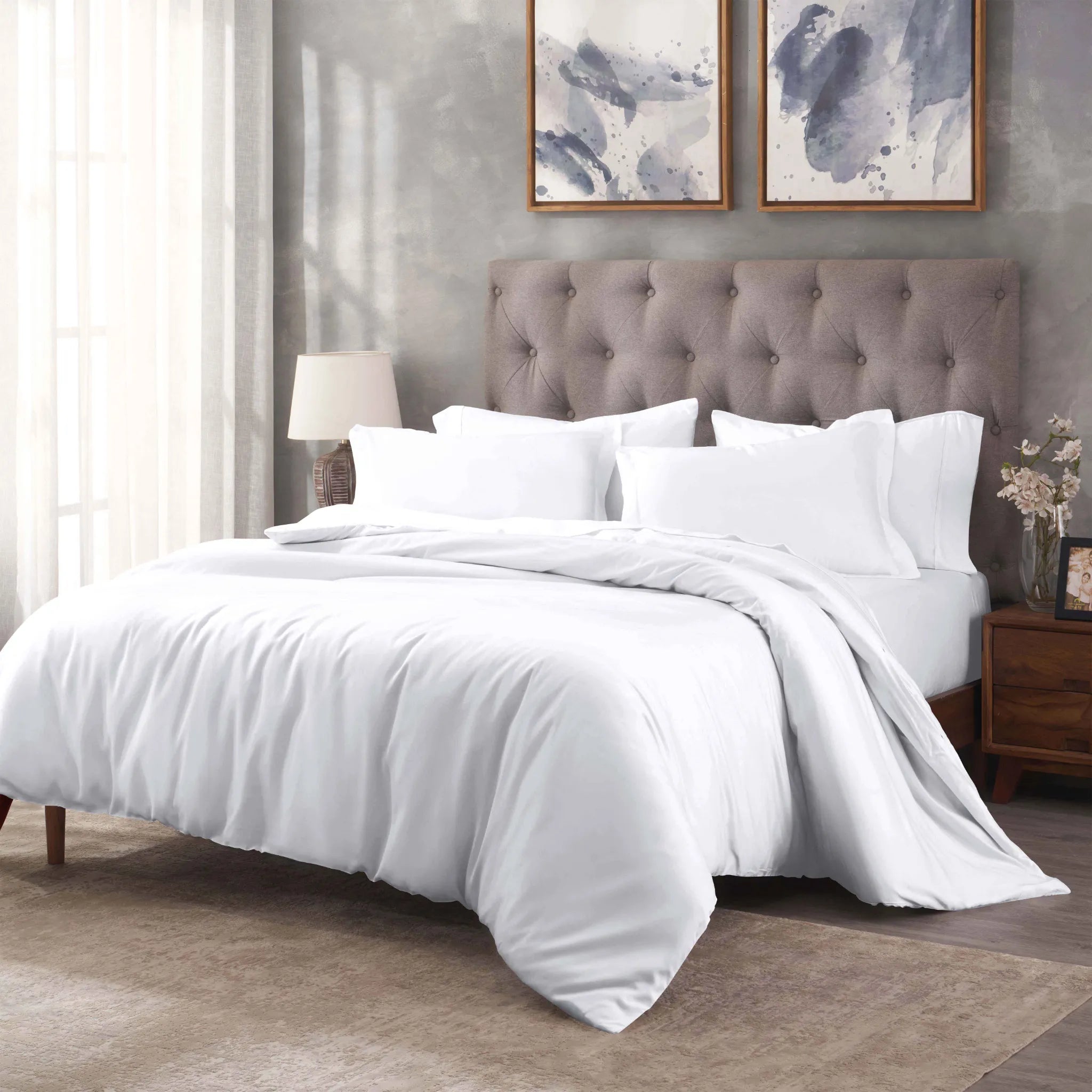 Egyptian Cotton 400 Thread Count Solid Luxury Duvet Cover Set - Egyptian Cotton Duvet Cover Set by Superior Brand