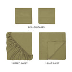 400 Thread Count Egyptian Cotton Sateen Bed Sheet Set - Egyptian Cotton Sheet Set by Superior Brand