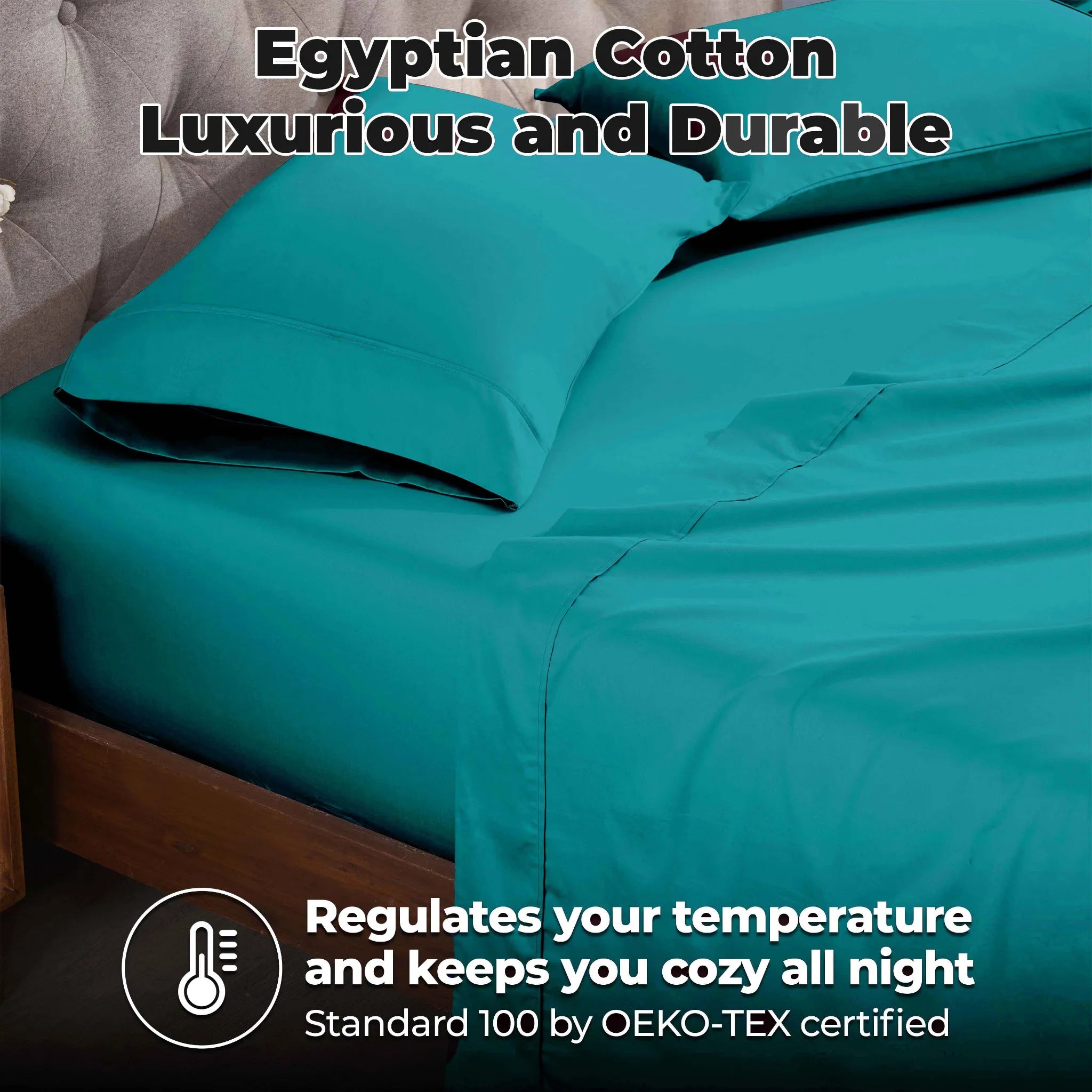 400 Thread Count Egyptian Cotton Sateen Bed Sheet Set - Egyptian Cotton Sheet Set by Superior Brand